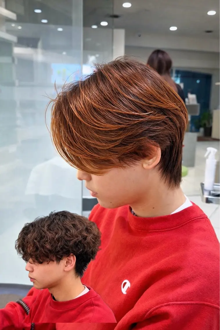 メンズナチュラルマッシュカット&縮毛矯正の写真