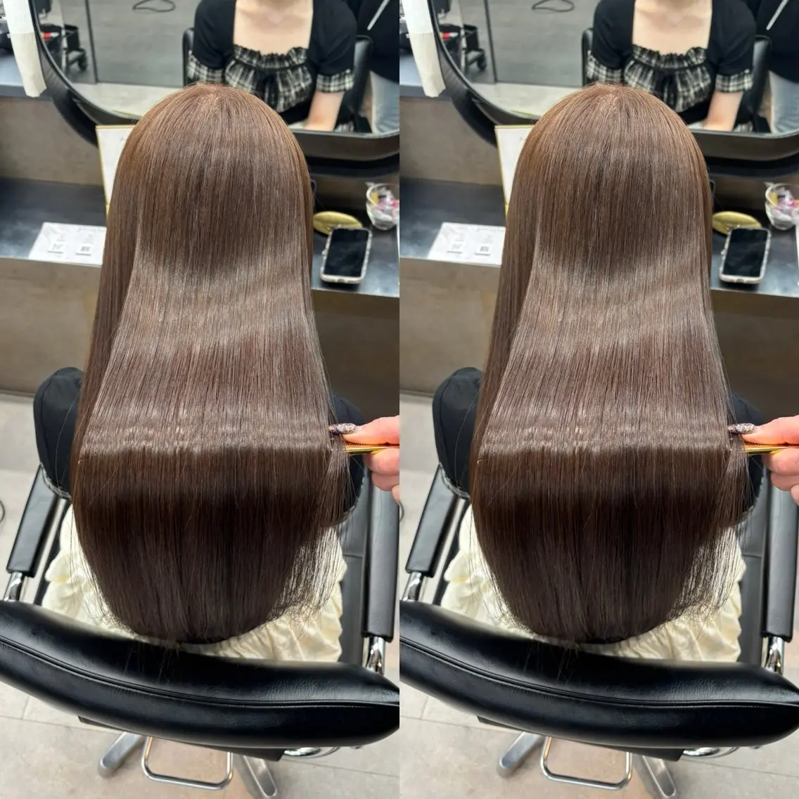 ロング カット ヘアカラー 縮毛矯正 トリートメント 今話題の艶髪矯正 美艶カラー/FUKAのヘアスタイル