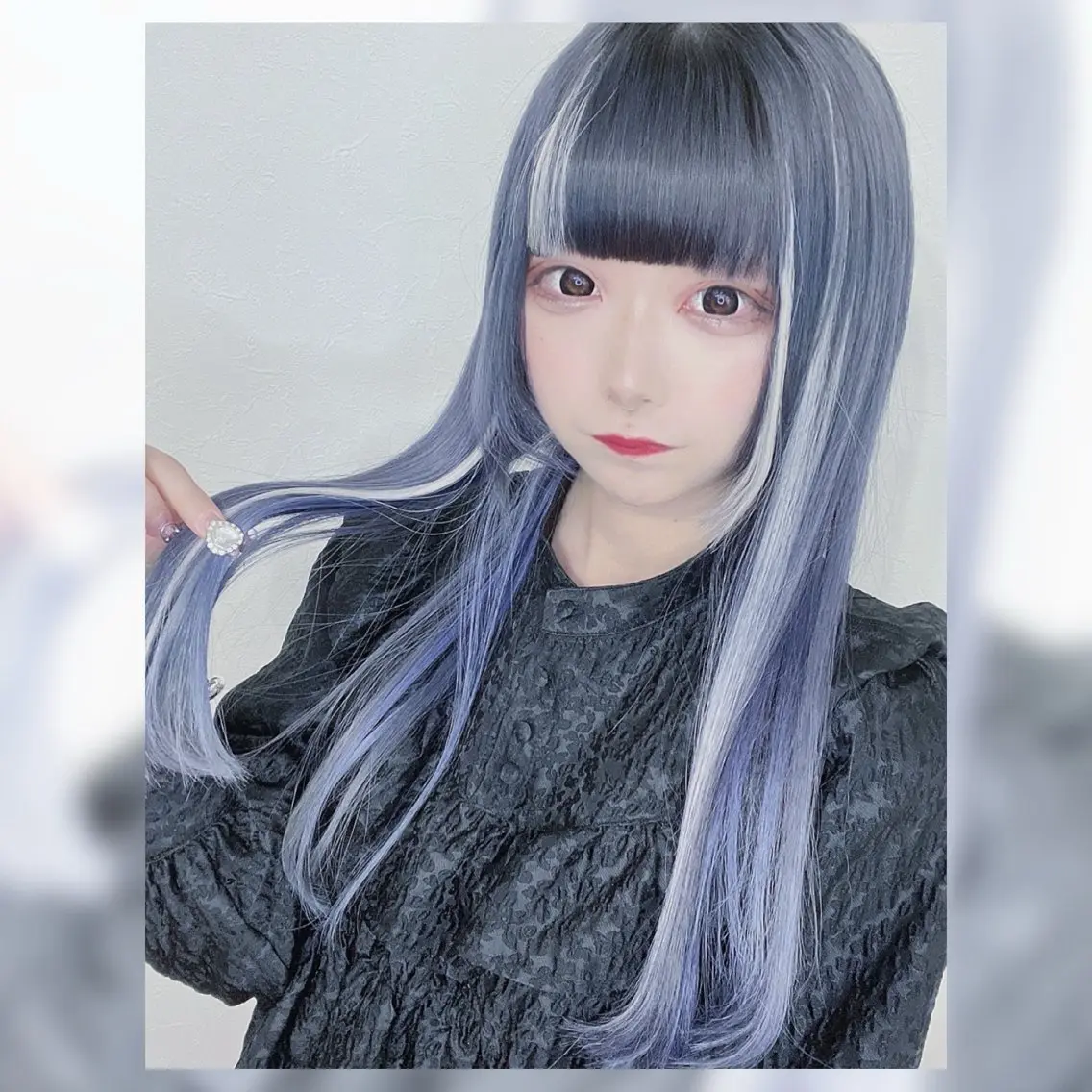 ロング カラー ブリーチ ブルーカラー ブルーグレー 透明感カラー ハイトーンカラー カット エクステ ✨髪質改善×透明感 カラー✨岩下哲也のヘアスタイル
