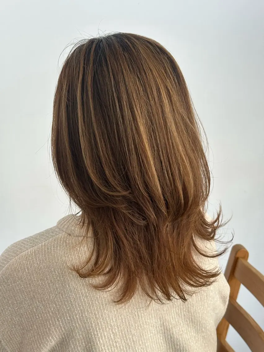 セミロング レイヤーカット ウルフカット ウルフレイヤー Reina ♡のヘアスタイル