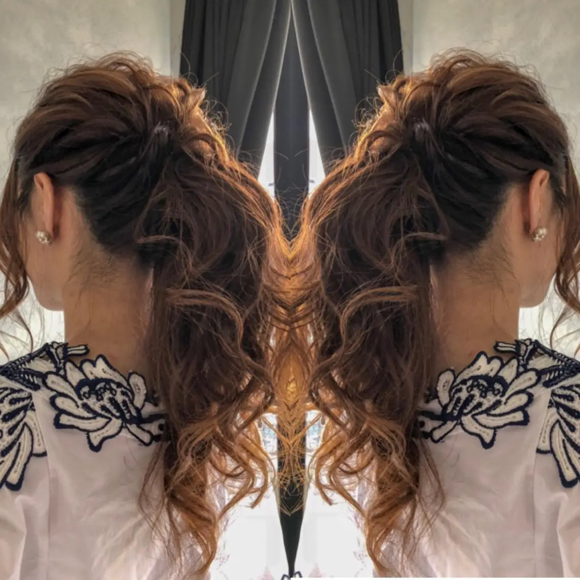 ロング ヘアアレンジ ポニーテール メンズ多数⚡ブリーチ 特化💚Acchonのヘアスタイル