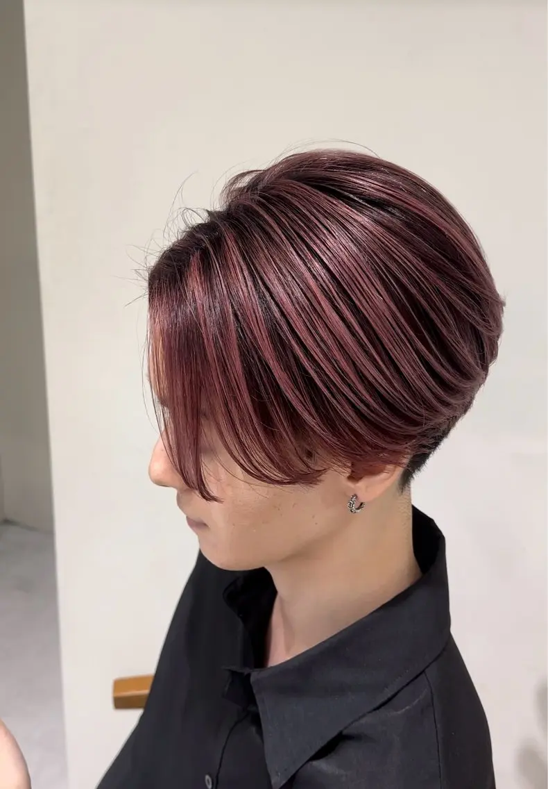 メンズ メンズバレイヤージュ メンズハイトーン ボブ/縮毛矯正/美髪 似合わせ/透明感カラのヘアスタイル