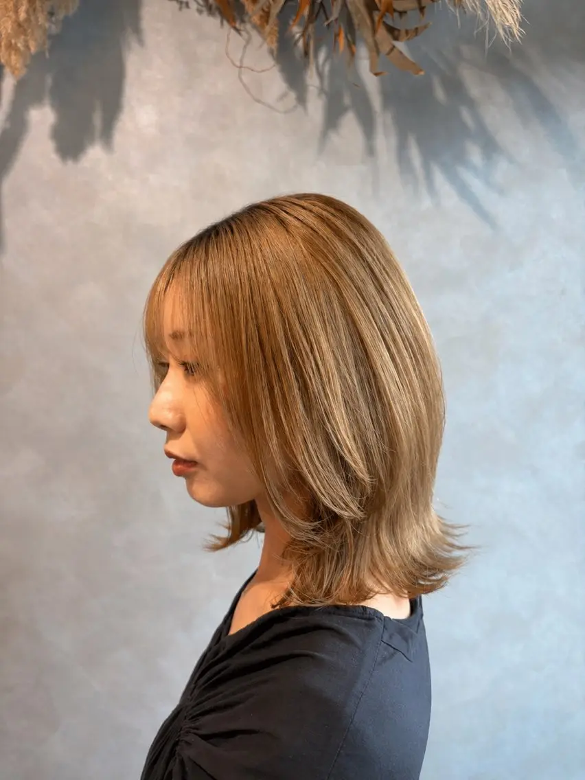 ミディアム ボブレイヤー ボブ レイヤーカット 宮田 蓮のヘアスタイル