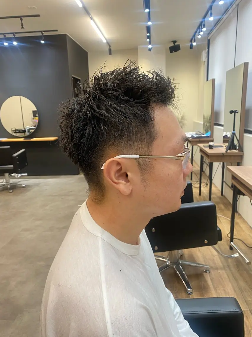 ショート パーマ メンズ カット パーマ BLEACHi高崎店 /湯浅泳作のヘアスタイル
