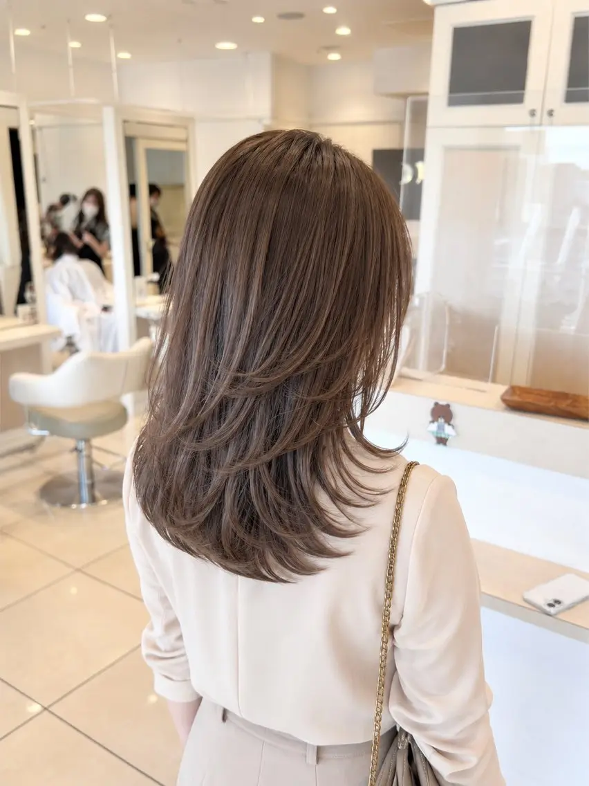 セミロング カラー カット ヘアカラー 金子 直樹のヘアスタイル