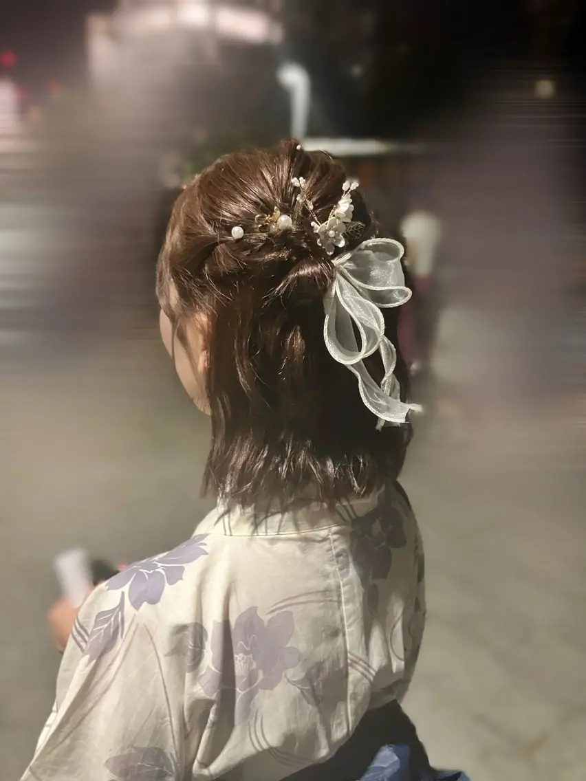 ヘアアレンジ ボブ ヘアセット 熊谷 ひなたのヘアスタイル