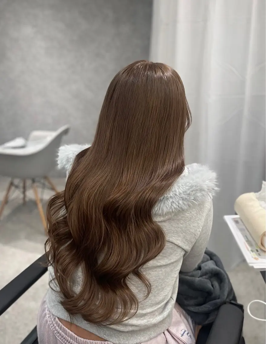 ロング カラー カット ヘアカラー トリートメント ブリーチなしWカラー 超特化/YURAのヘアスタイル