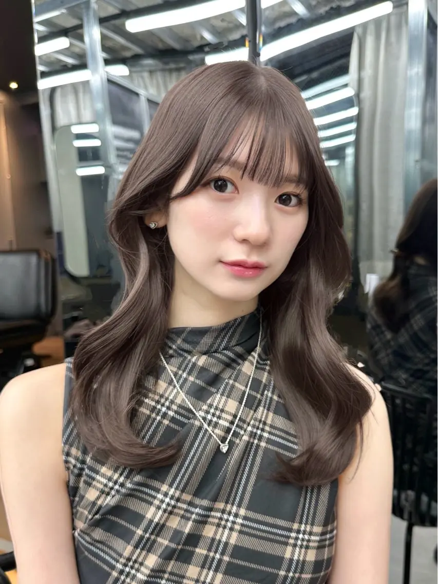 ロング カット ヘアカラー トリートメント 韓国/ワンホンヘア 髪質改善/MaCoのヘアスタイル
