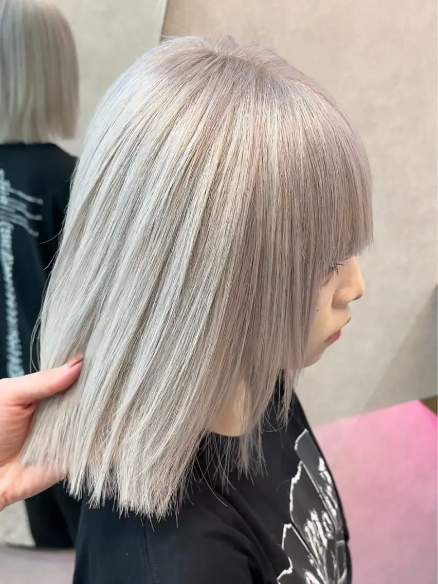 ミディアム カラー ヘアアレンジ ヘアカラー 天神/ブリーチ/ ブリーチなしカラーのヘアスタイル