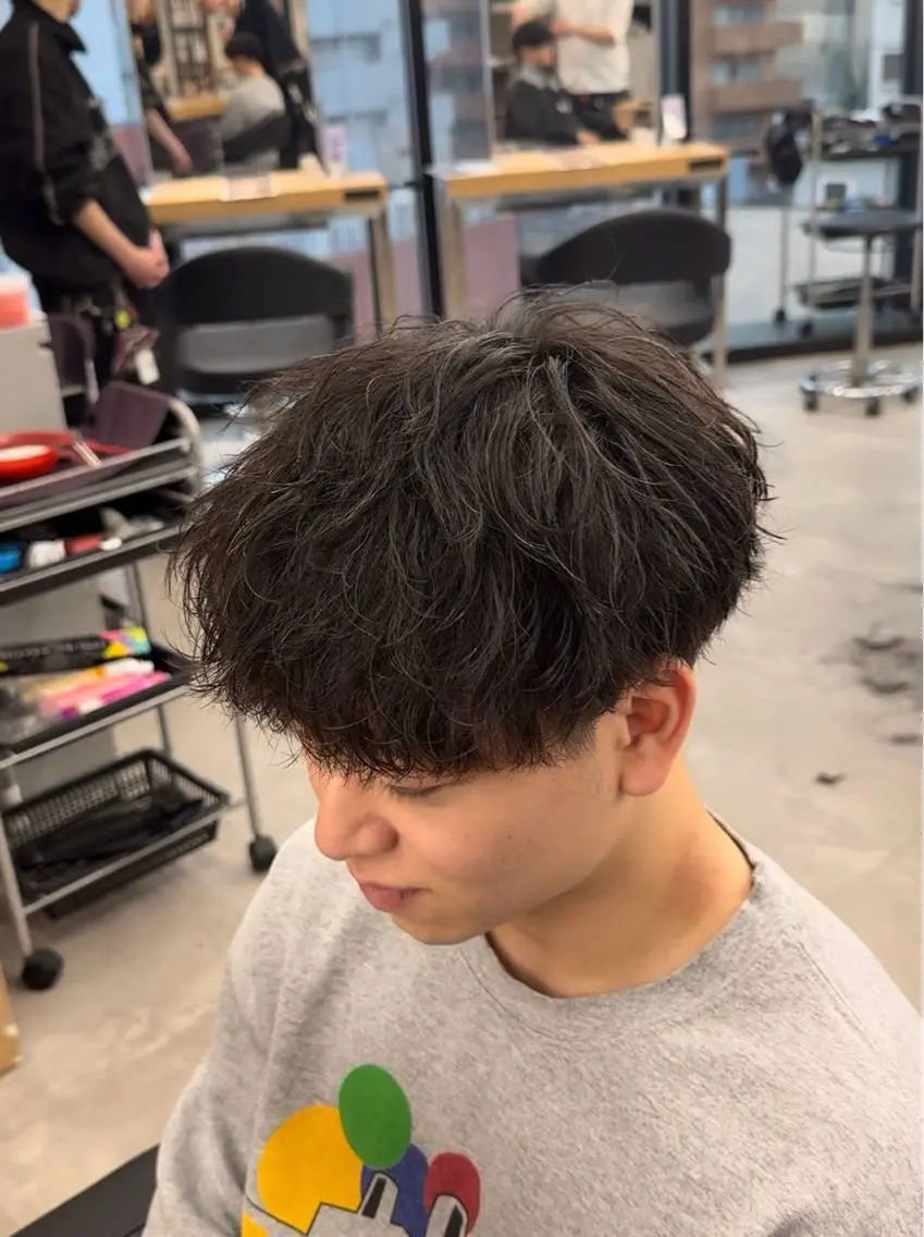 ショート カット パーマ 渋谷メンズパーマ 水沼心のヘアスタイル