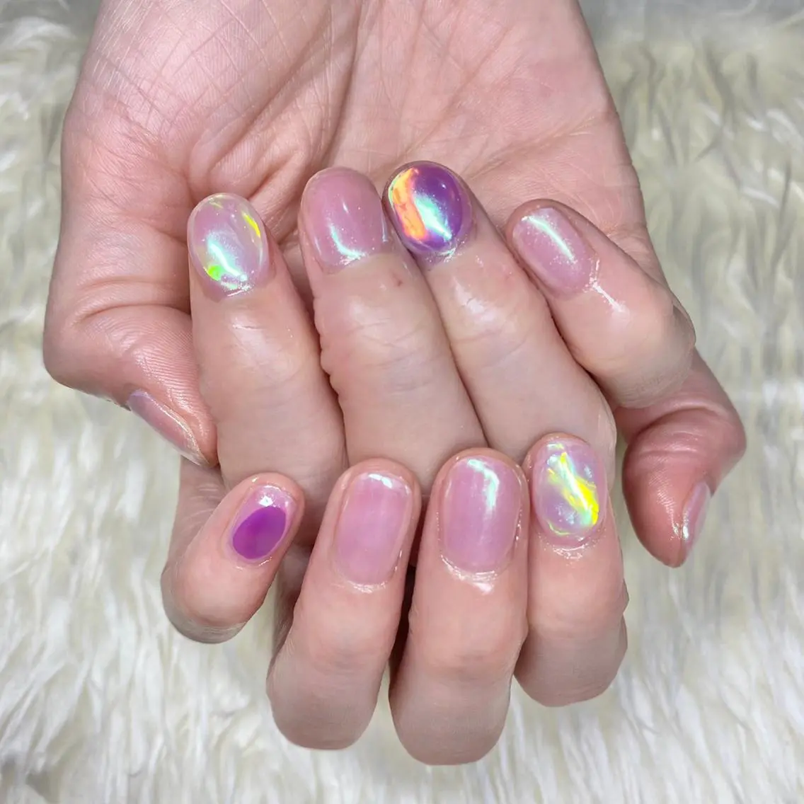ネイル 氷ネイル・うるうるネイル Nail&eye Belire 新宿のネイルデザイン