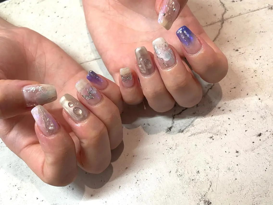 ネイル ハンドネイル 韓国/ワンホン/長さ 出しつけ放題🎀のネイルデザイン