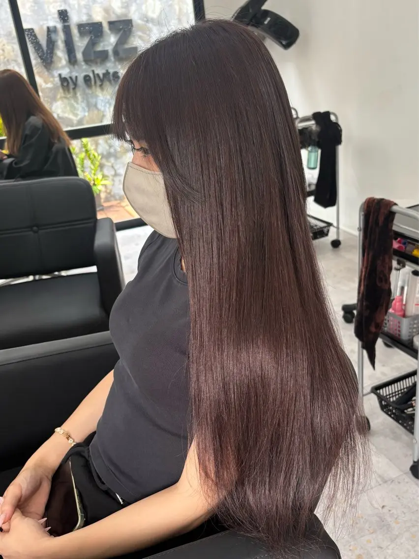 ロング カラー ヘアアレンジ エクステ vizz by el yts 北谷ブリーチのヘアスタイル