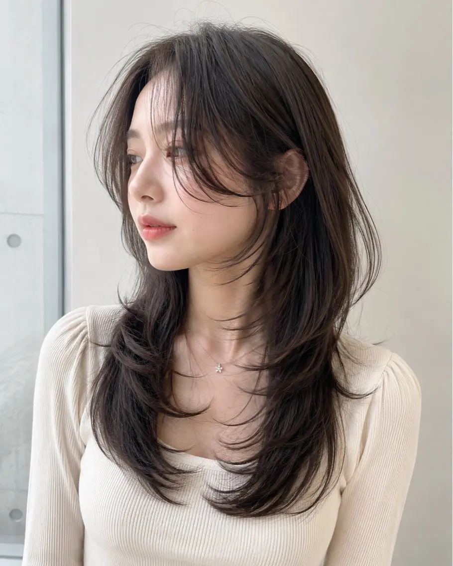 🌿韓国風レイヤーカット＋透明感カラー✨￥6,000の写真