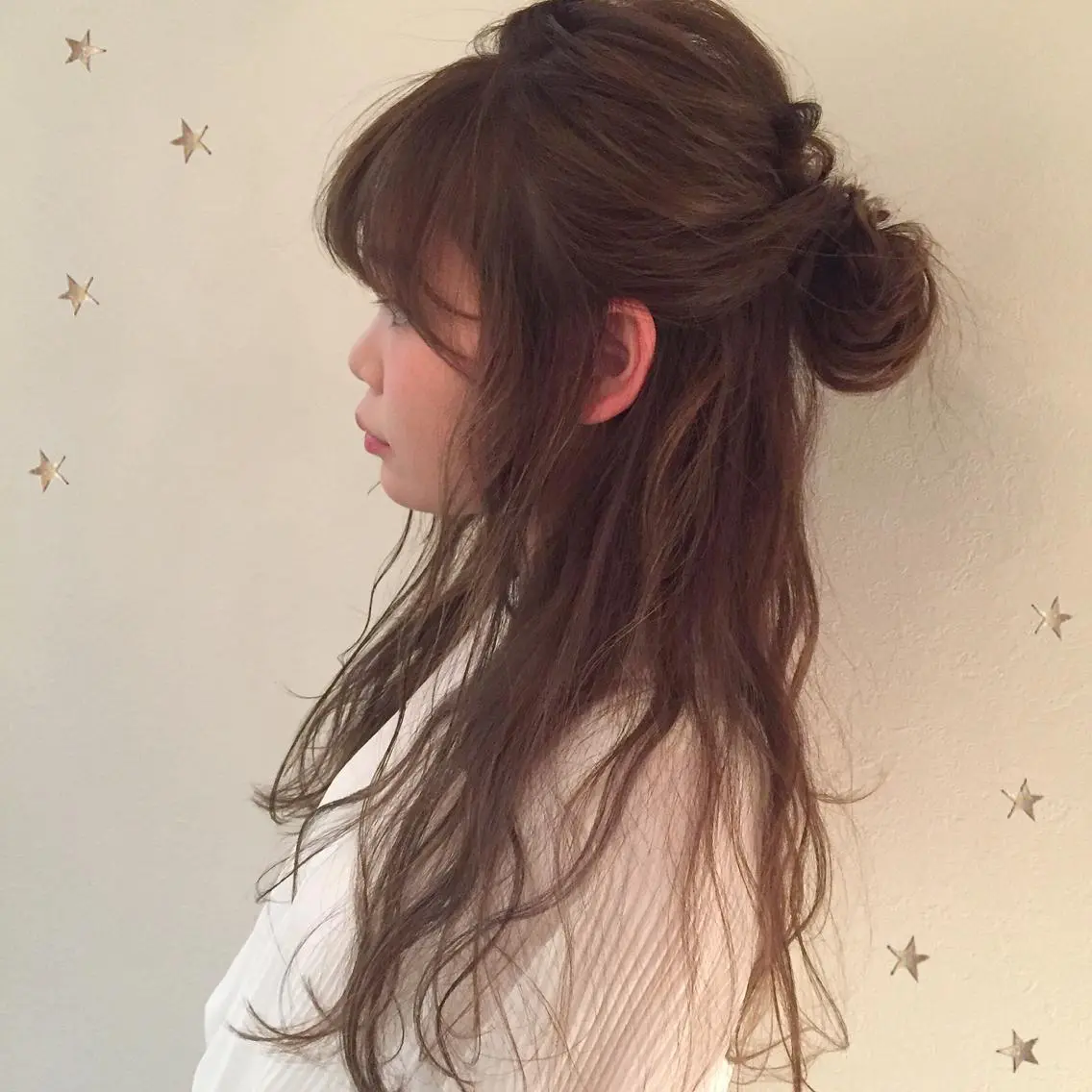 ヘアアレンジ ハーフアップ 市川 千夏のヘアスタイル