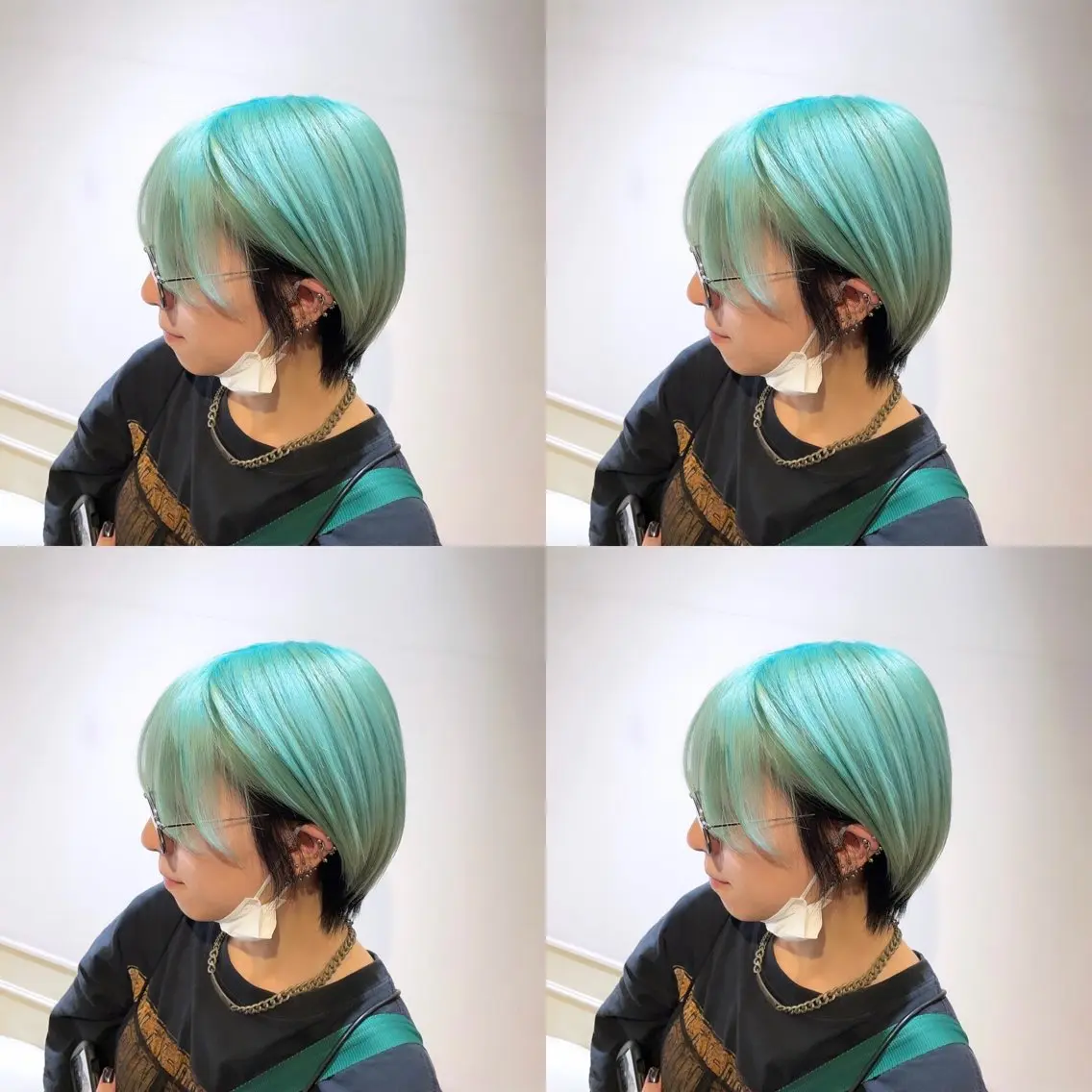 ショート カラー 黒髪 ミント 🌟トップデザイナー 高橋🌟のヘアスタイル