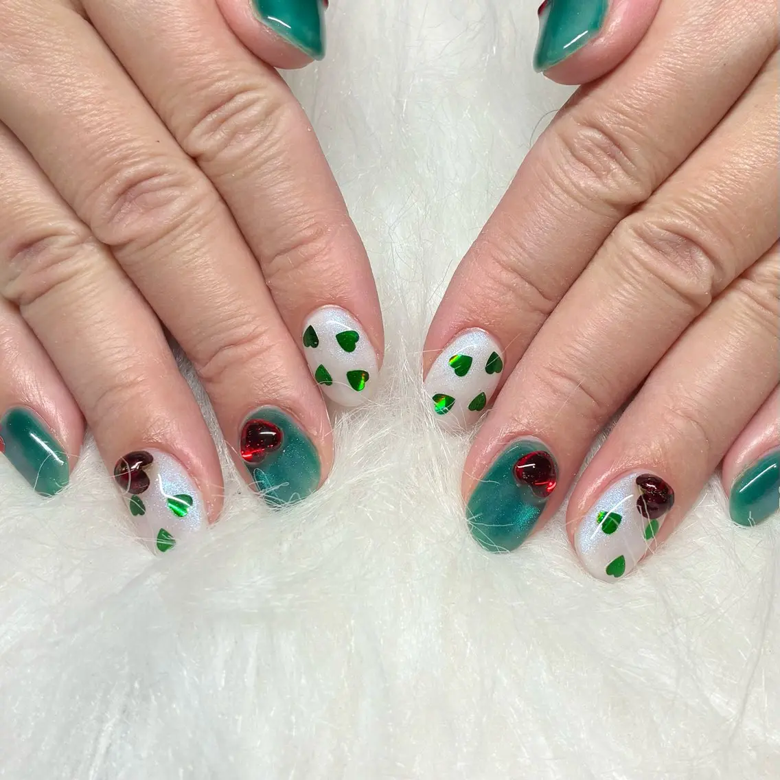ネイル ジェルネイル ハート マグネットネイル ハンドネイル Nail ヌシん家 AKANEのネイルデザイン