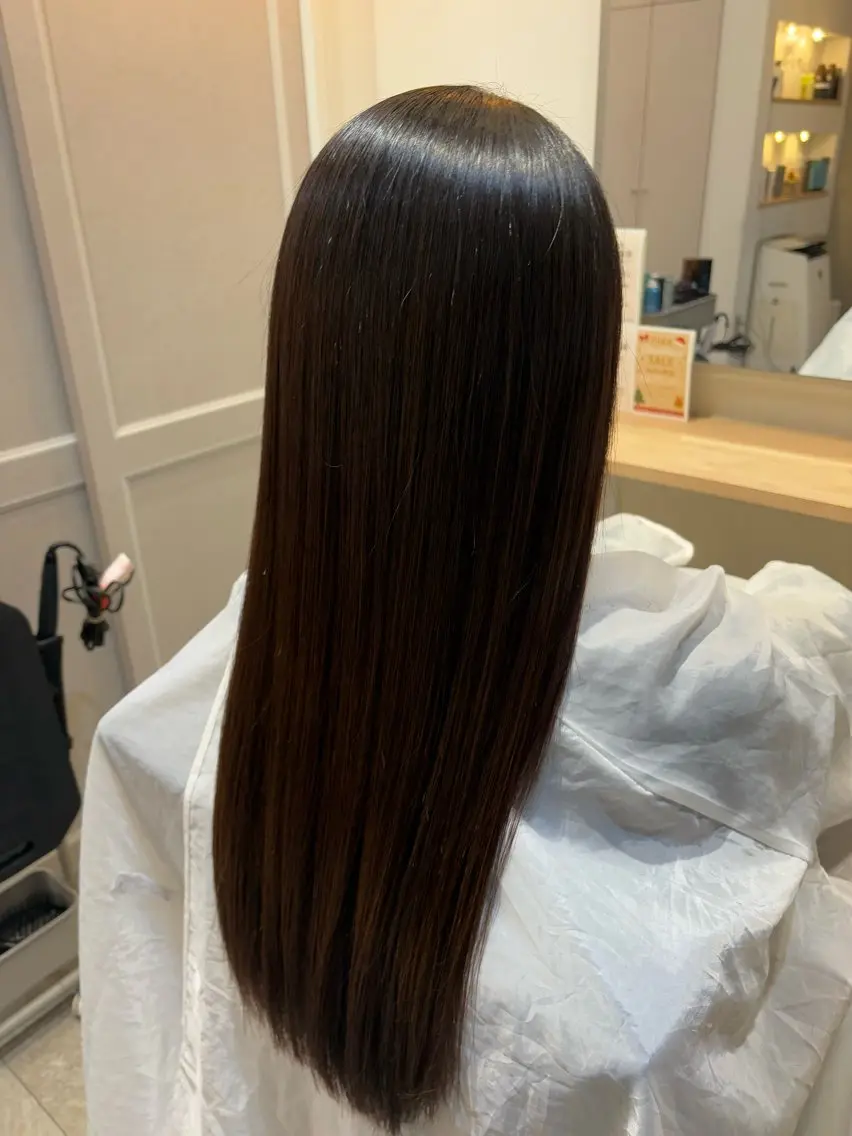 ロング カット 縮毛矯正 トリートメント 南雲 由麻のヘアスタイル