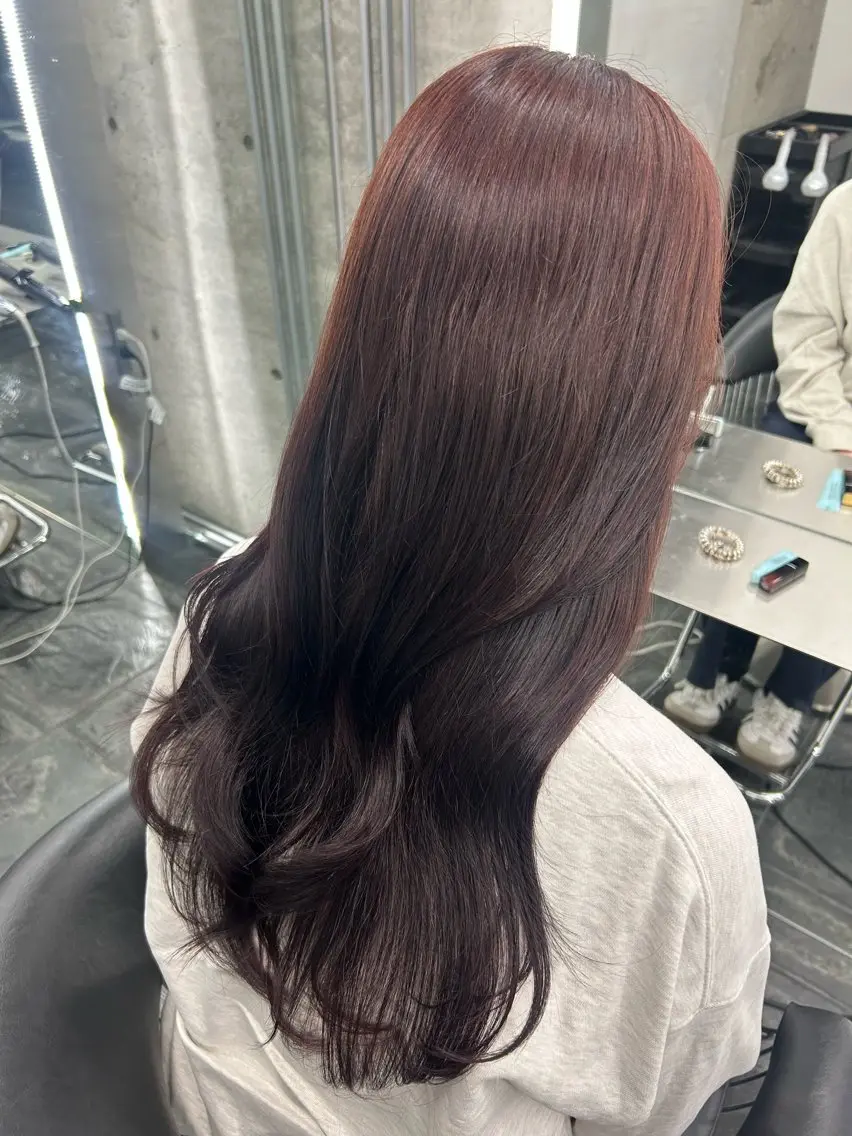 ロング ボブ ハイライト 髪質改善 みく/韓国風艶カラー /透明感カラーのヘアスタイル