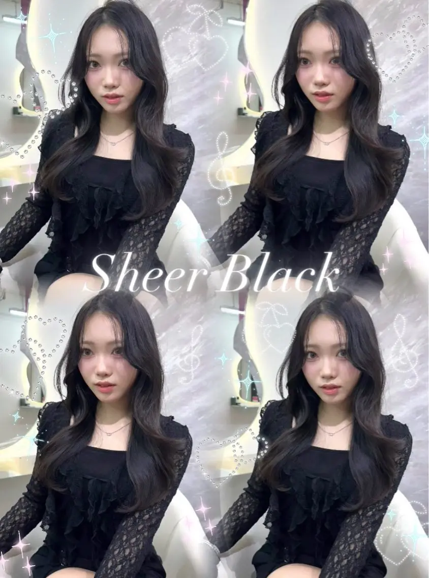 セミロング カラー ヘアアレンジ 黒髪 ブルーカラー ブルーブラック 透明感カラー グレージュ カット ヘアカラー 🖤kana韓国ヘア 艶髪カラー特化🖤のヘアスタイル