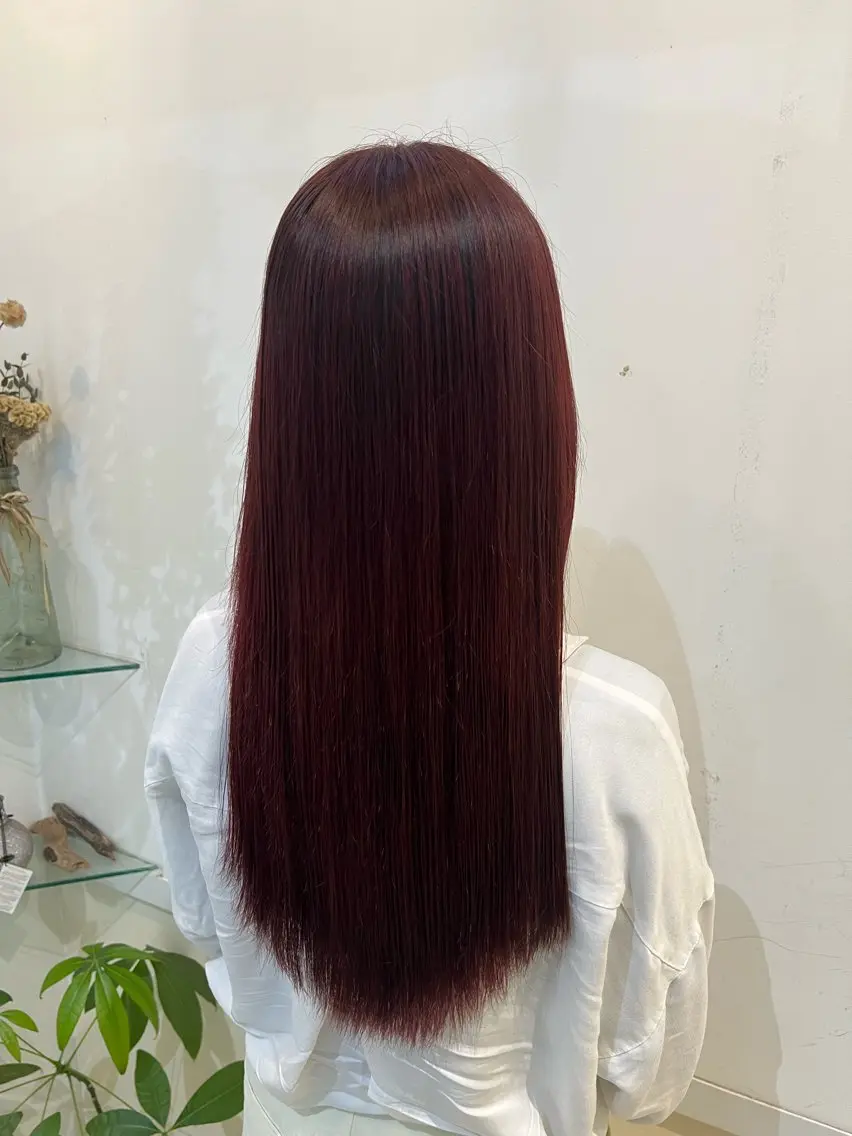 ロング カラー カット ヘアカラー トリートメント ブリーチしない暖色 カラー🥀杉 優菜のヘアスタイル