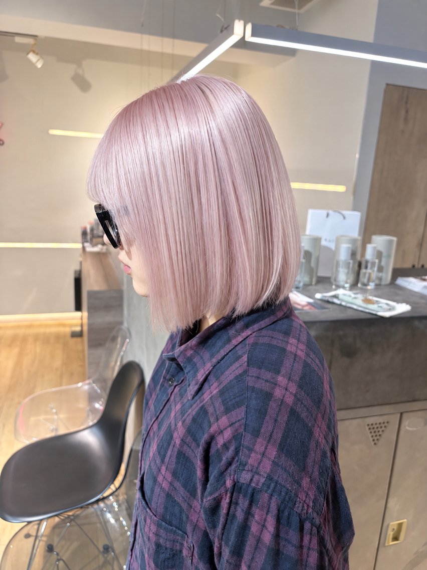 カラー ベージュカラー ブリーチ 透明感カラー ハイトーンカラー ピンクカラー ヘアカラー 🩵mei /ハイトーン🩵のヘアスタイル