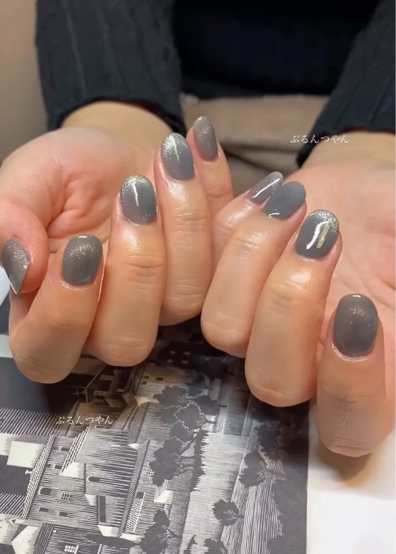 ネイル マグネットネイル ワンカラーネイル umi nailのネイルデザイン