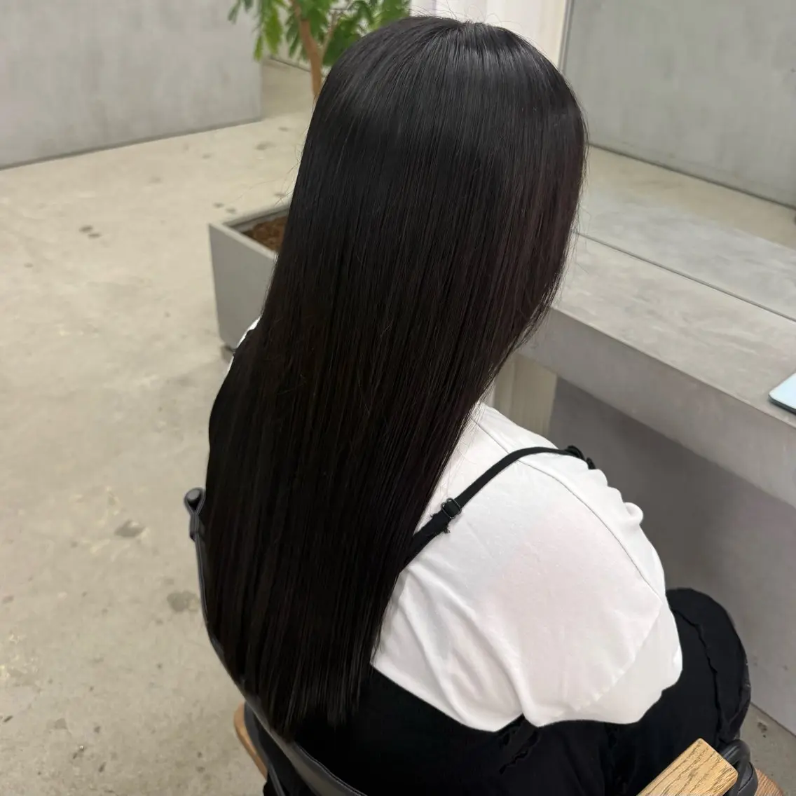 カラー 黒髪 ナチュラルブラック ヘアカラー en:s/新潟/万代 *.+ﾟhinakoのヘアスタイル