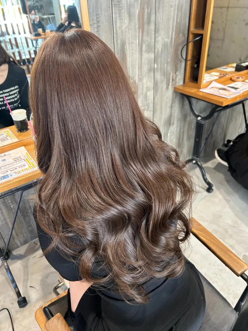 ロング カラー フォギーグレージュ グレージュ カット ヘアカラー 🤍レイヤー/透明感 /haruka🤍のヘアスタイル