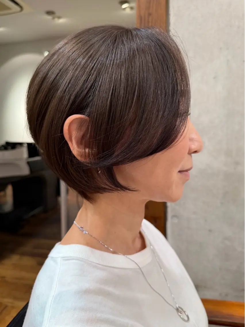 ショート ショートボブ ボブ ショートヘア 🌱表参道/メンズ/ 顔まわりレイヤー🫧のヘアスタイル