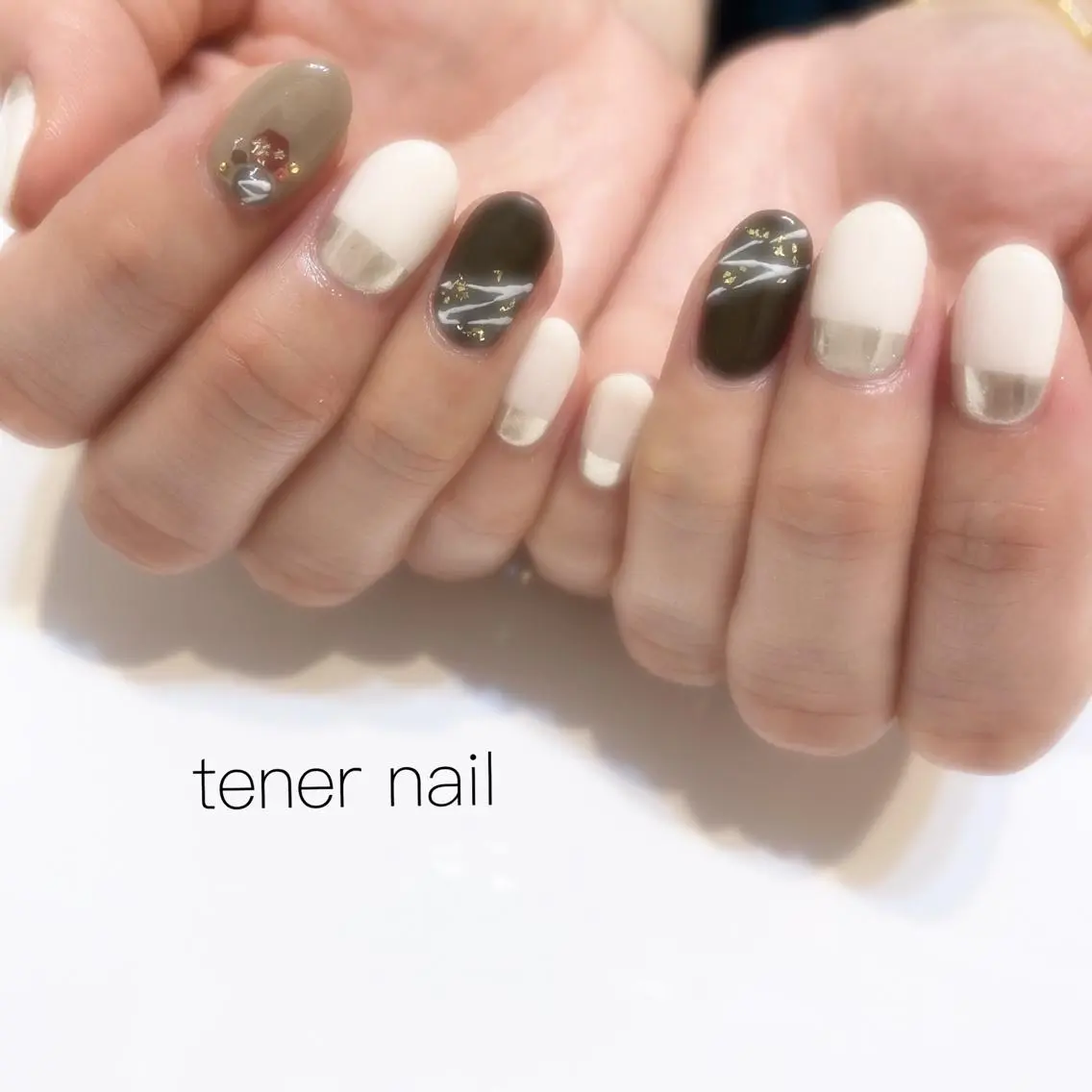 ネイル アートネイル フレンチネイル ミラーネイル バレンタイン テネルネイル tener nailのネイルデザイン