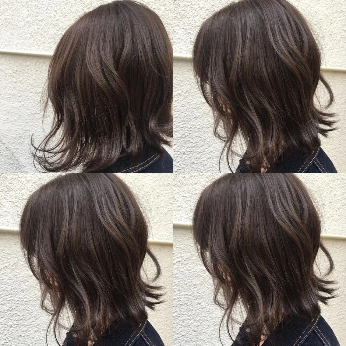 ミディアム アッシュ 嶋崎 啓人のヘアスタイル