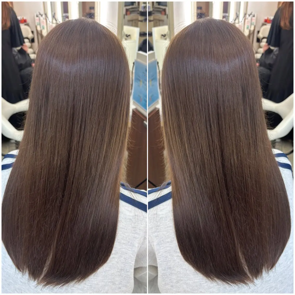セミロング ミルクティーブラウン カット ヘアカラー トリートメント くびれカット🎀 clesc'宮島梨央のヘアスタイル