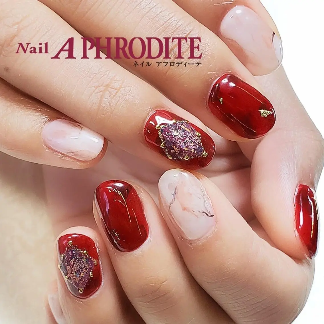 ネイル べっ甲ネイル 大理石ネイル(マーブル) Nail Aphroditeのネイルデザイン