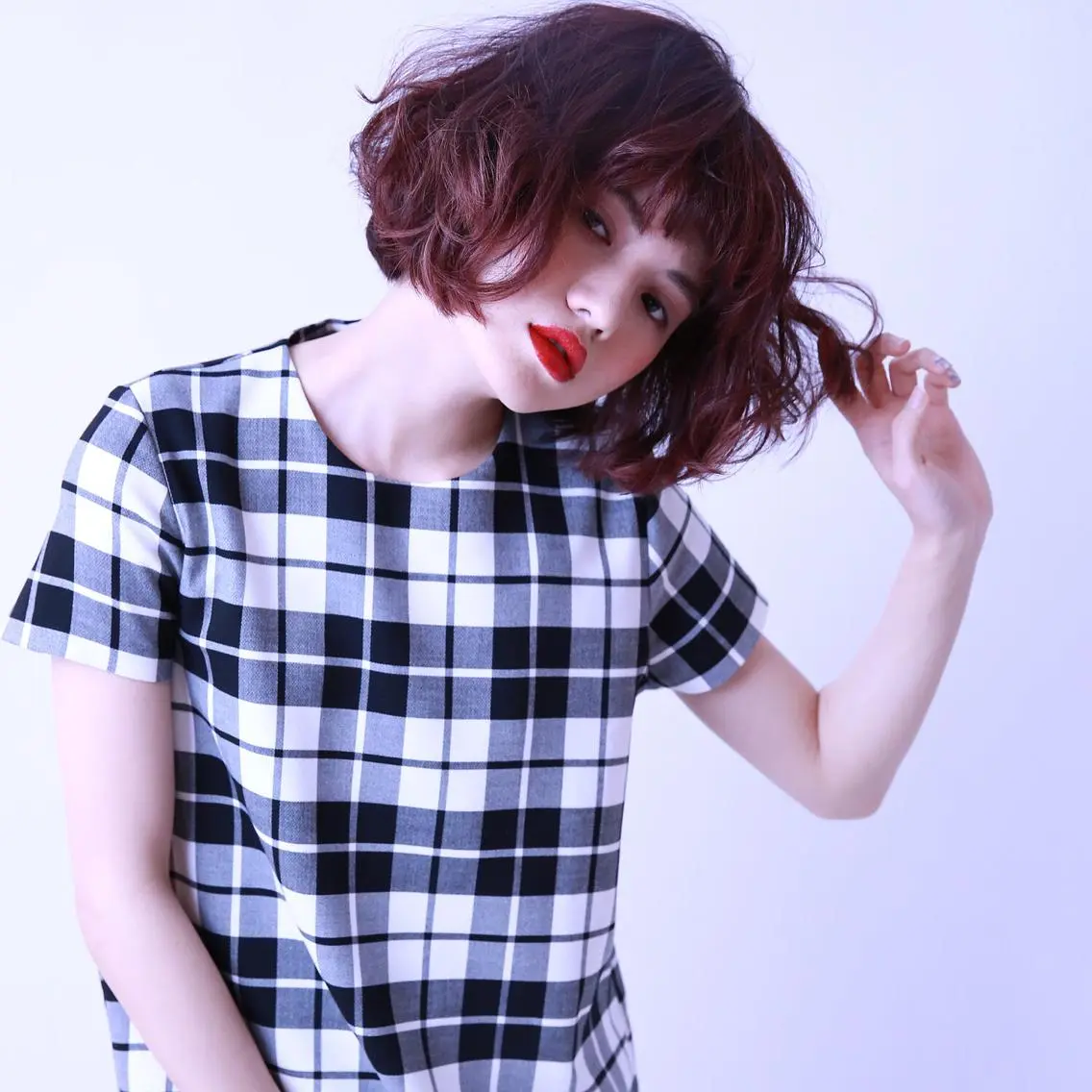 ショート カラー パーマ ピンクカラー ボブ 髪質改善美容師 中村 一のヘアスタイル