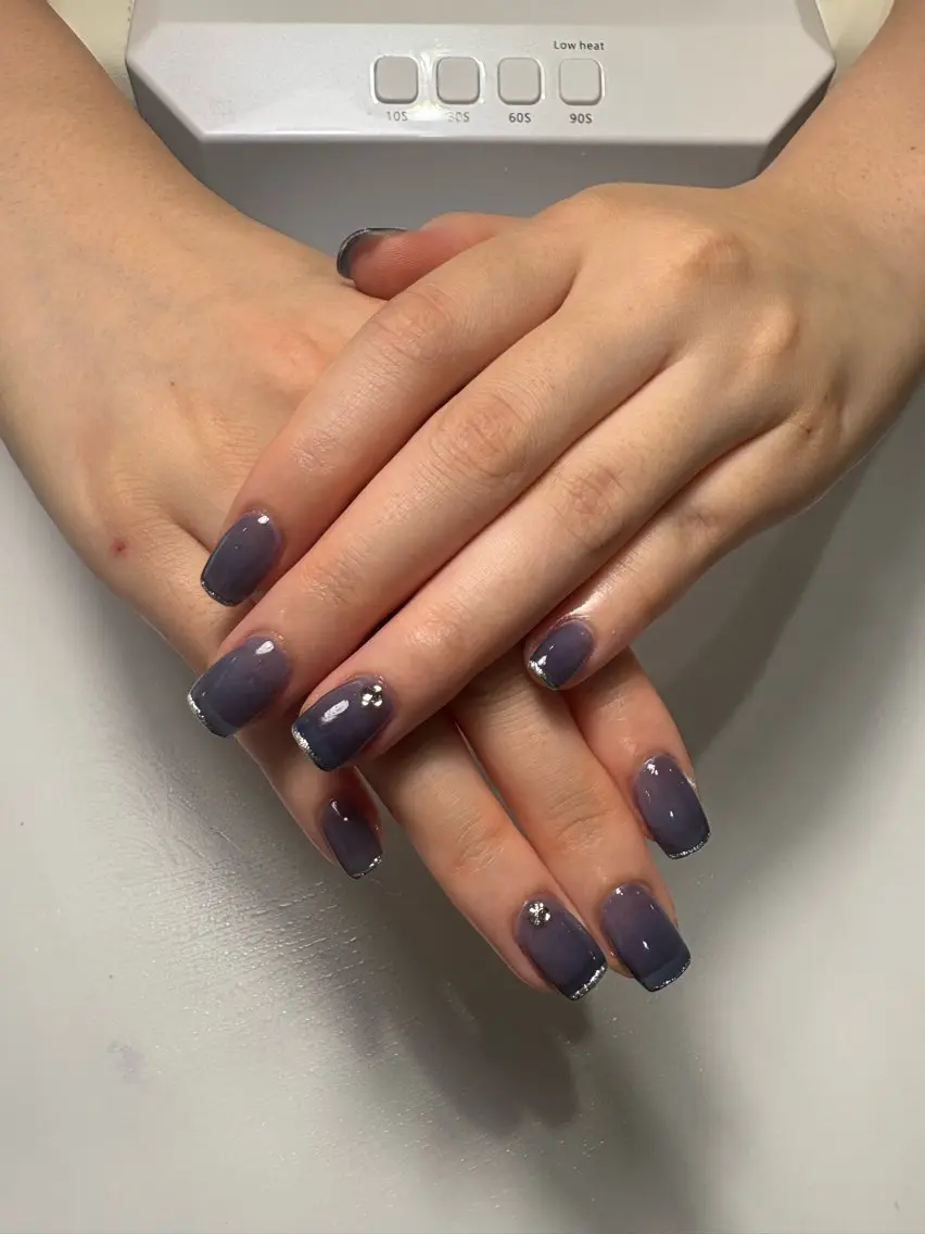 ネイル ブルー ラメ(グリッター) シンプルネイル 夏ネイル ハンドネイル Ema Nail 東梅田店ミキのネイルデザイン
