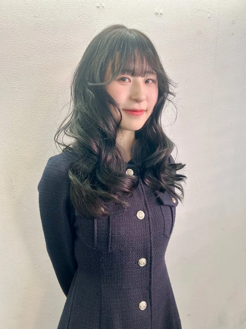 ロング カラー 透明感カラー カット ヘアカラー ゆほこ クリーミーcolorのヘアスタイル