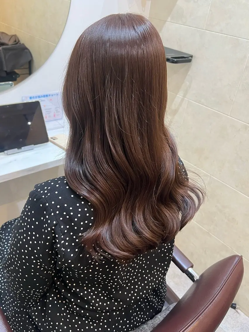 セミロング カラー カット ヘアカラー 全席個室 暖色カラー Zina松園優香🌸のヘアスタイル