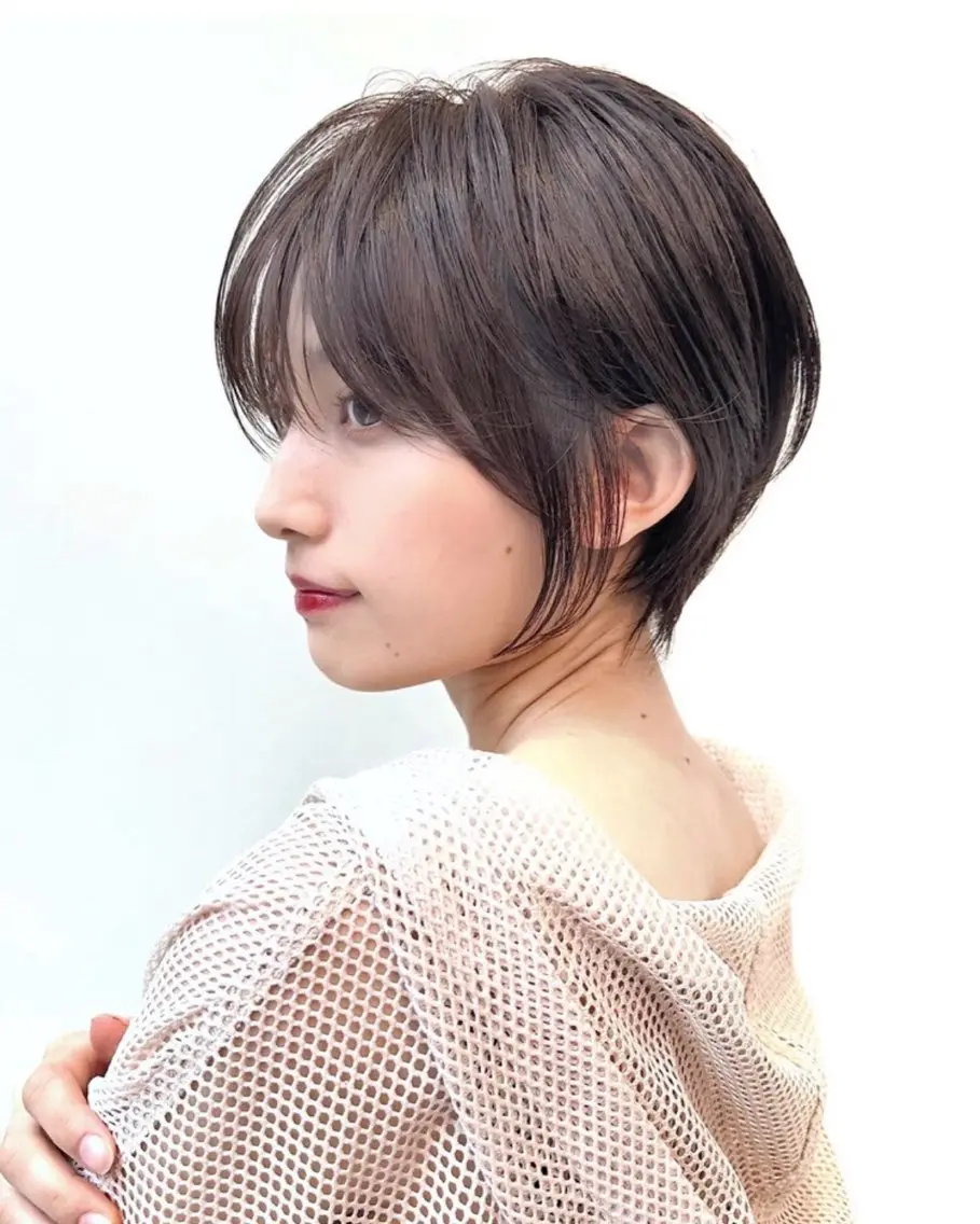 ショート カット ヘアカラー 似合わせ/透明感 /顔まわりカット🌿のヘアスタイル