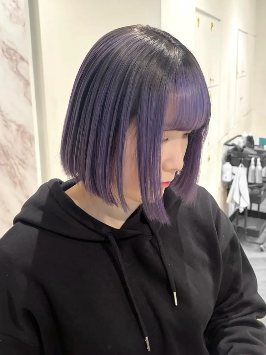 ショート カラー ラベンダーカラー 🤎HAZUKI🤎 ハイトーン✨のヘアスタイル