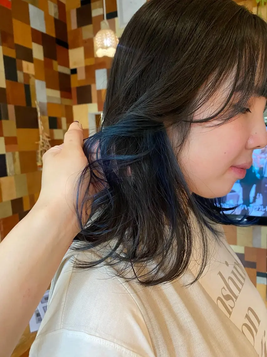 ミディアム カラー ヘアカラー 鈴木 映美のヘアスタイル