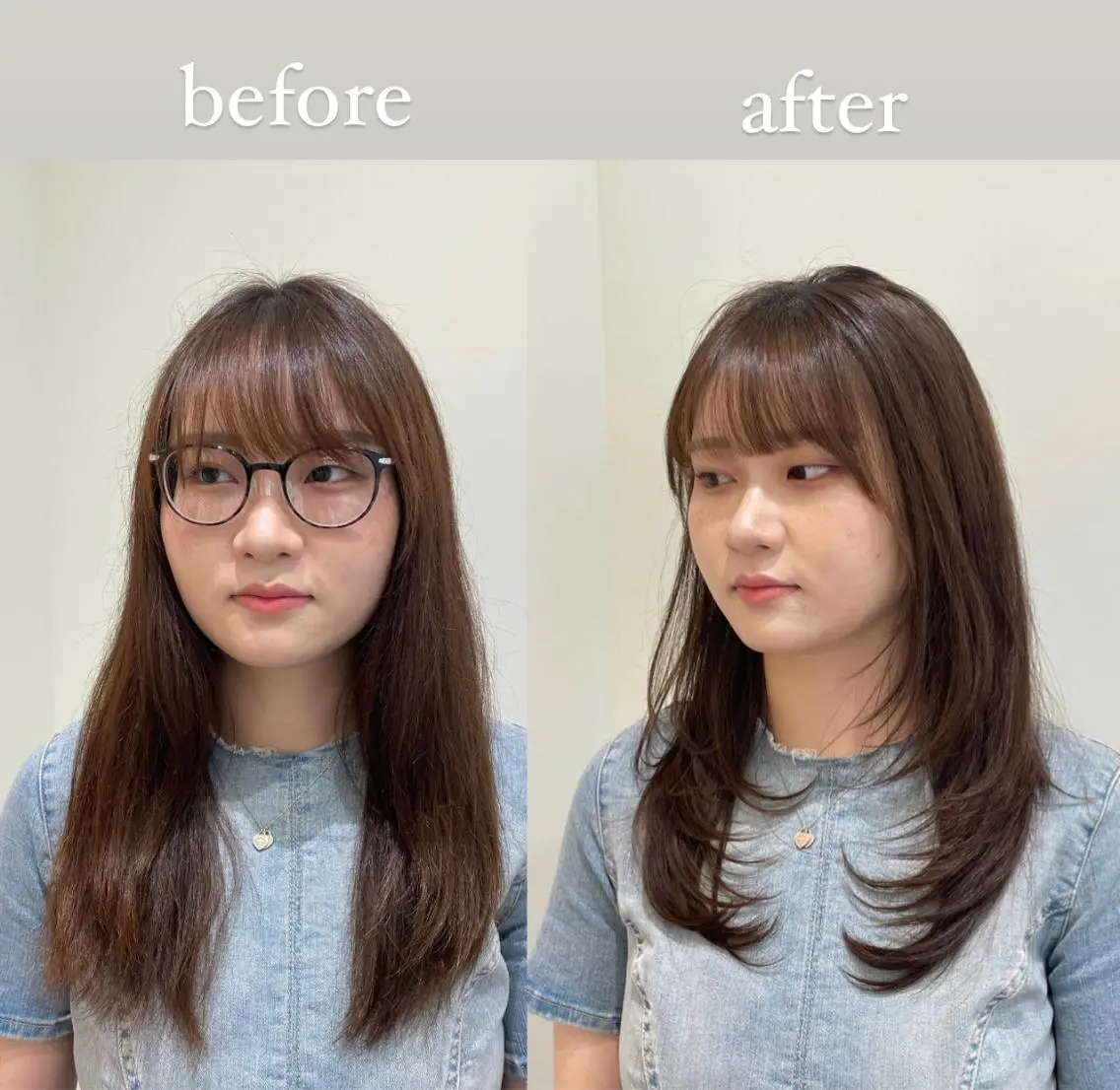 セミロング ハイレイヤー 韓国風ヘア レイヤーカット カット ❤︎︎韓国ヘア❤︎︎ 𝑺𝒉𝒊𝒉𝒐のヘアスタイル