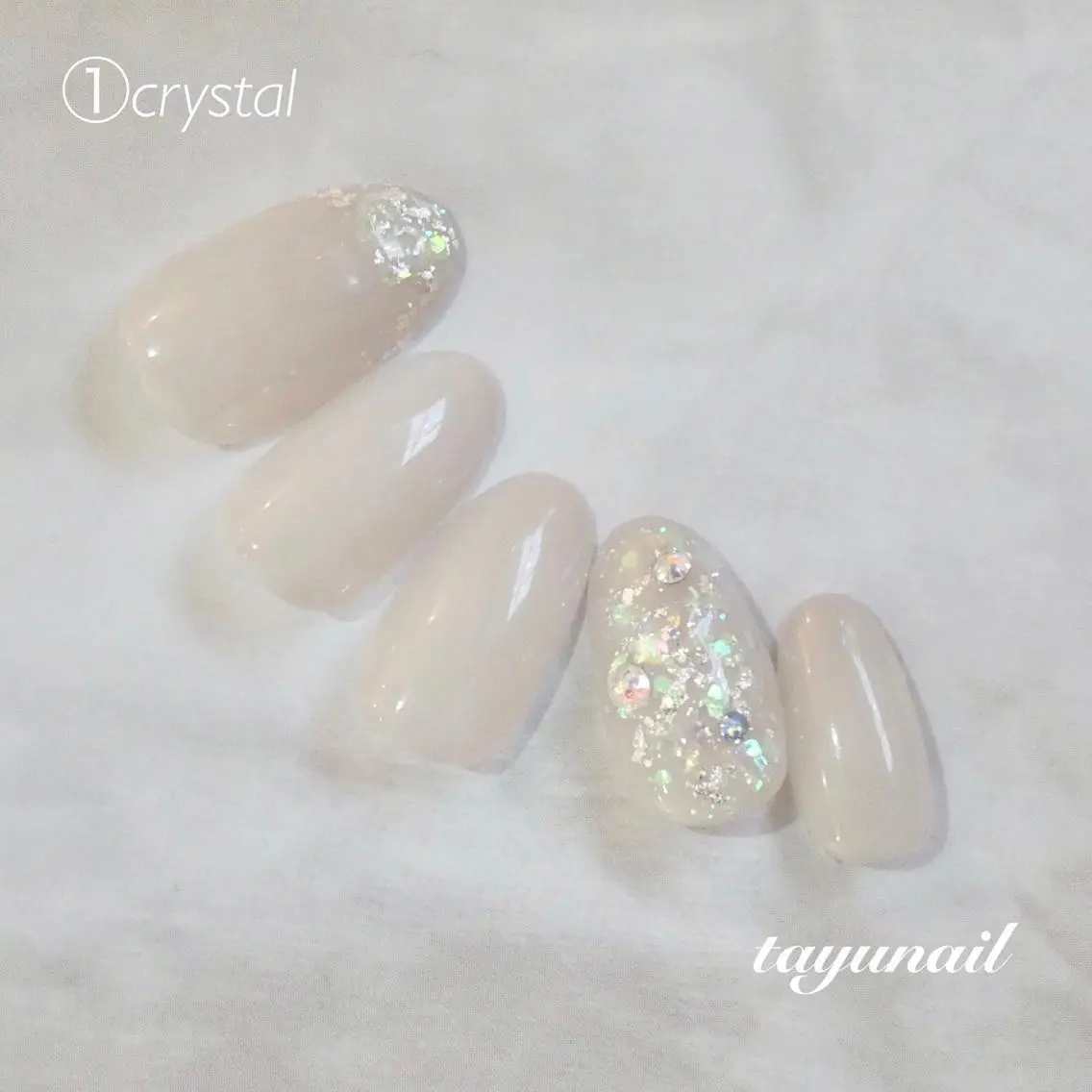 ネイル アートネイル ブルー フットネイル ジェルネイル キラキラネイル ネイルサロン 【たゆnail】のネイルデザイン