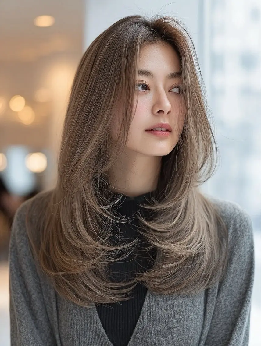ロング カラー ヘアカラー 韓国×艶ハイトーンが かわいい✨️リオ🍒のヘアスタイル