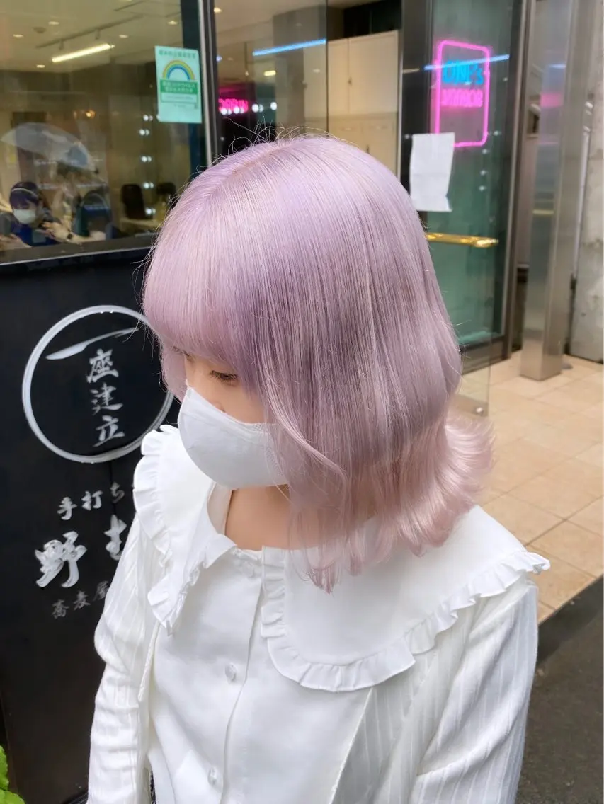 ミディアム ヘアカラー トリートメント 🤍ムラ修正ブリーチ 🤍原宿/YUUのヘアスタイル