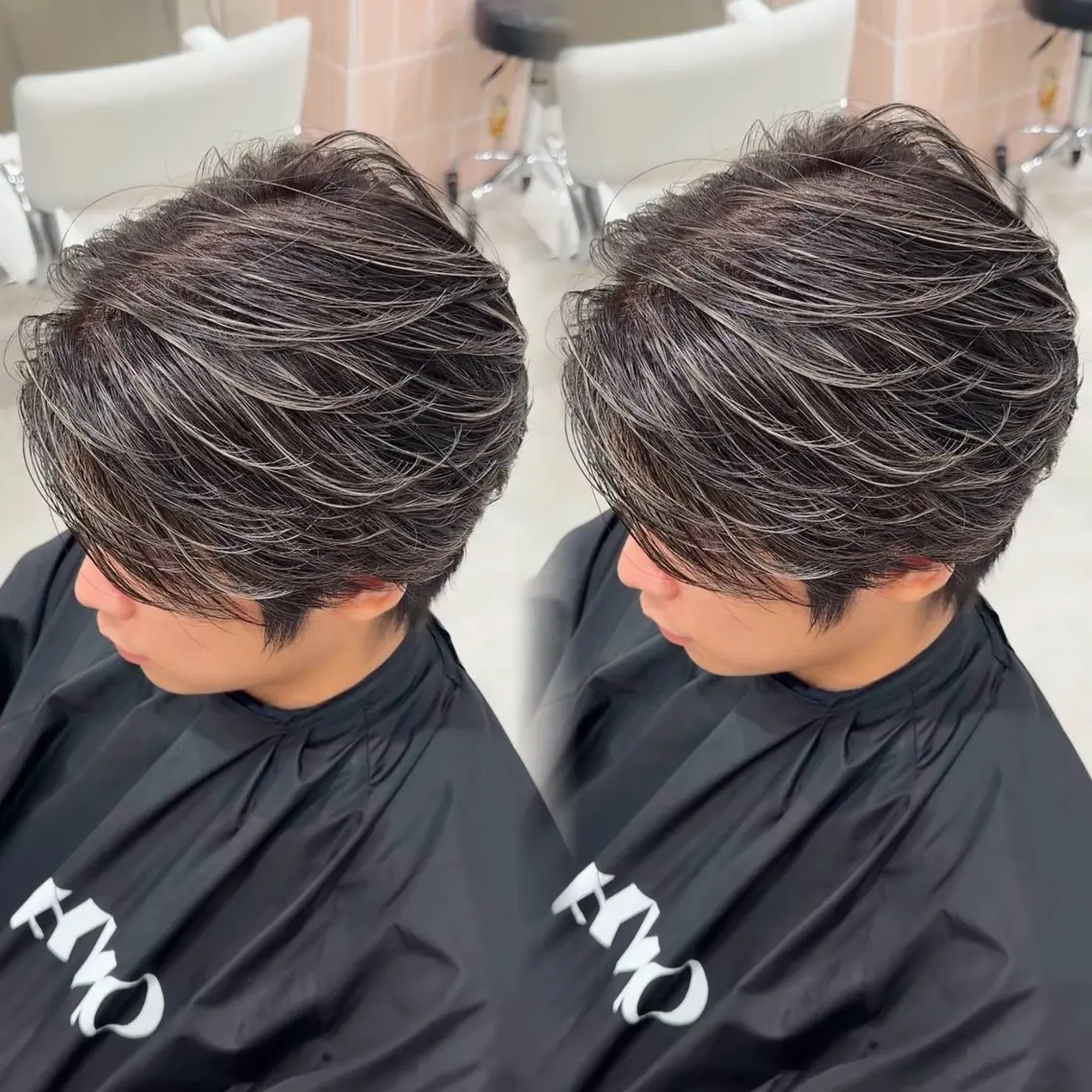 カラー メンズ メンズハイライト ハイライトカラー カット ヘアカラー トリートメント ヘッドスパ 原宿/ハイライト バレイヤージュ/大智のヘアスタイル
