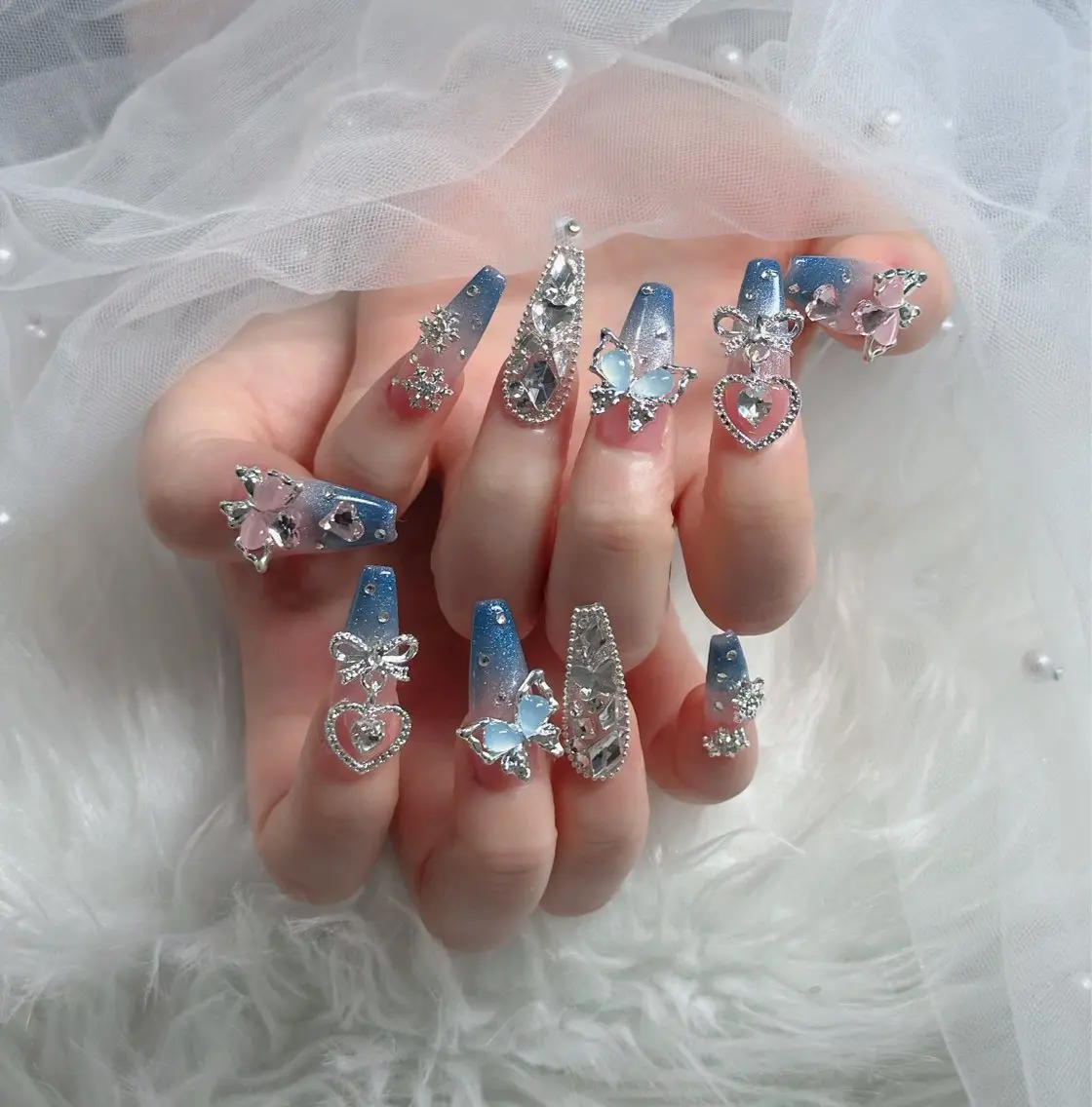 ネイル ハート キラキラネイル リボン ハンドネイル キノコ H.babynailのネイルデザイン