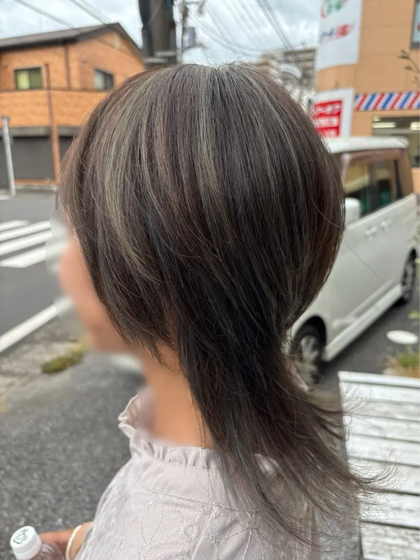 ミディアム カラー オリーブカラー TSUBASA 🪽のヘアスタイル