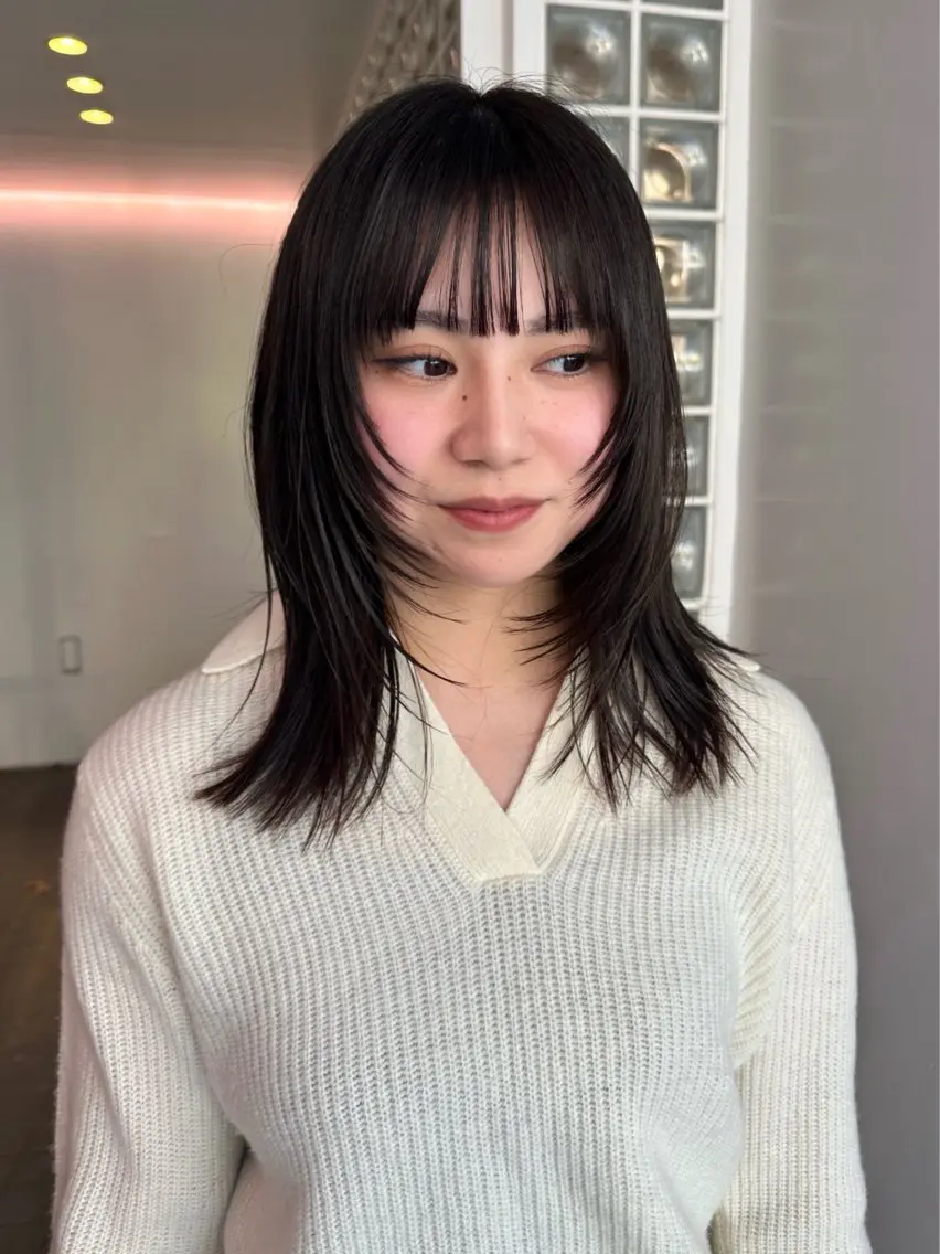 ミディアム ミディアムレイヤー レイヤーカット ボブ/似合わせ レイヤーcocomoのヘアスタイル