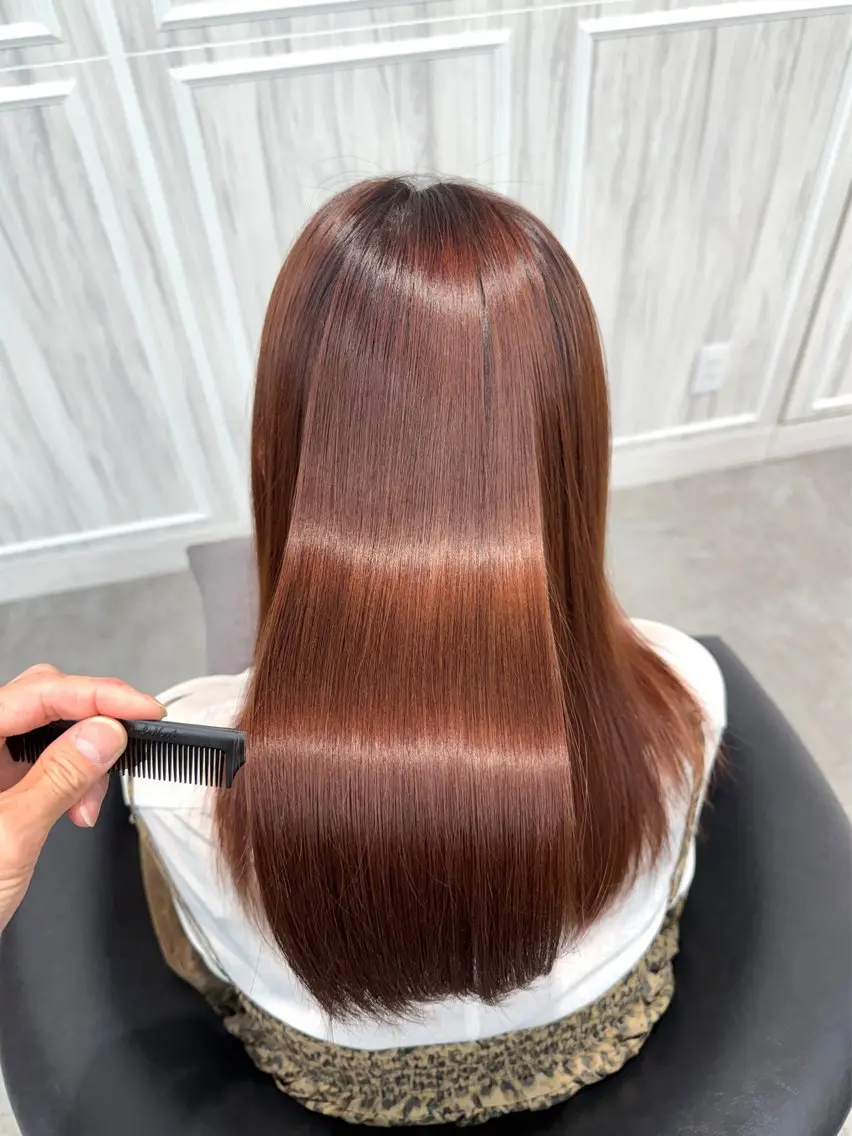 セミロング 縮毛矯正 トリートメント 髪質改善完全特化 【天王寺】エドのヘアスタイル